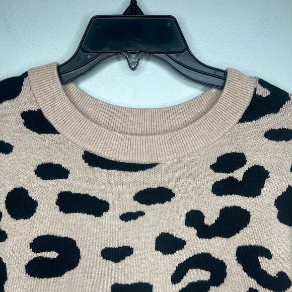 Daily Ritual Women's Animal Leopard Print Sweater Crewneck Pullover Size Large - Picture 2 of 8